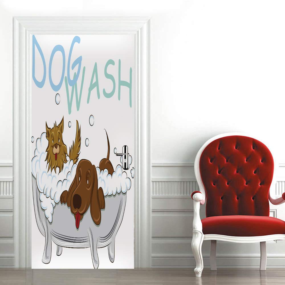 Stickers mural porte 3D dessins animés en vinyle auto-adhésif pour chambre d'enfant 63x205 cm