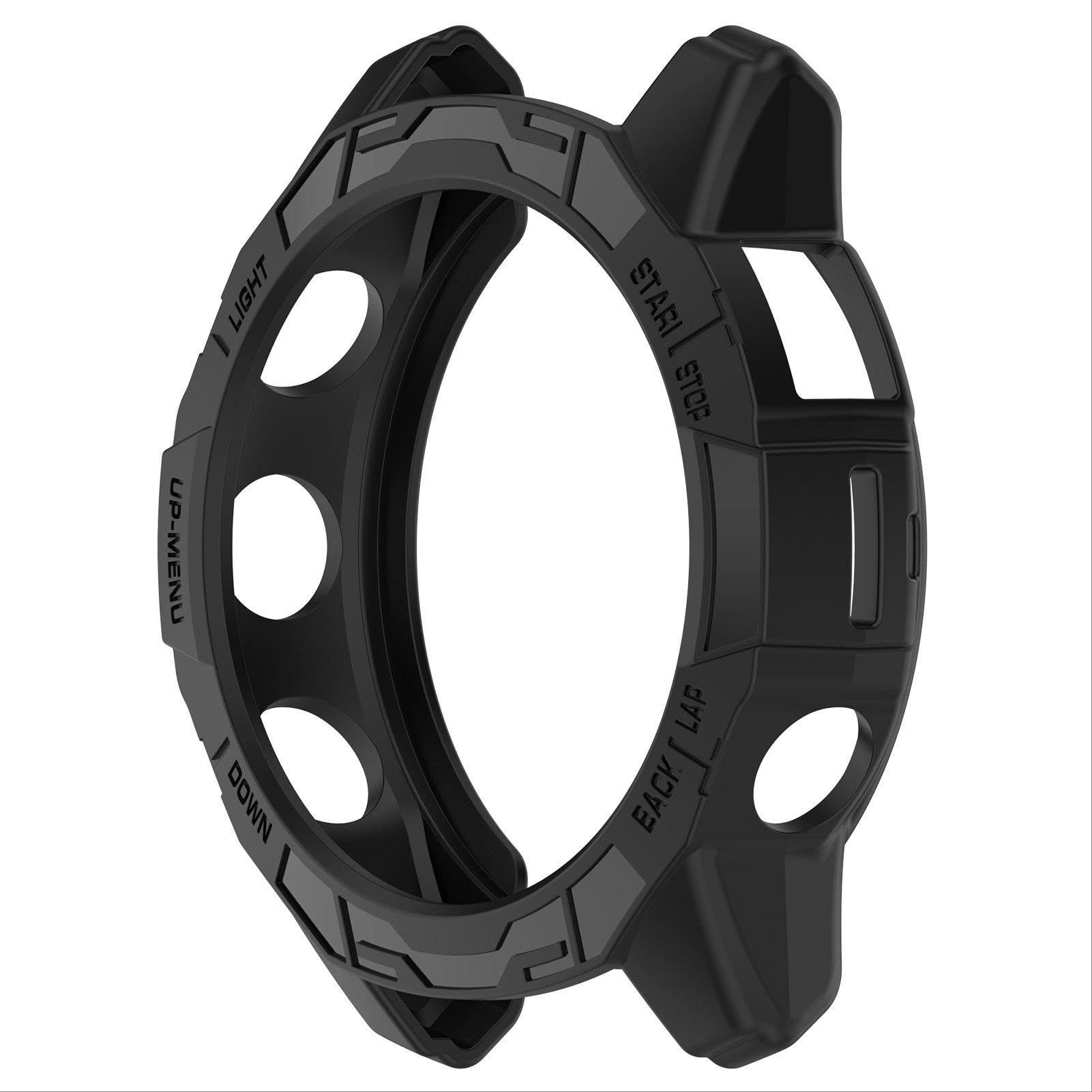 GIOPUEY Etui kompatybilne z Garmin fenix7X pro/Garmin Epix Pro 51 mm, wysokiej jakości miękki silikonowy pokrowiec ochronny TPU, unikalny design, odporny na wstrząsy, odporny na upadki - czarny