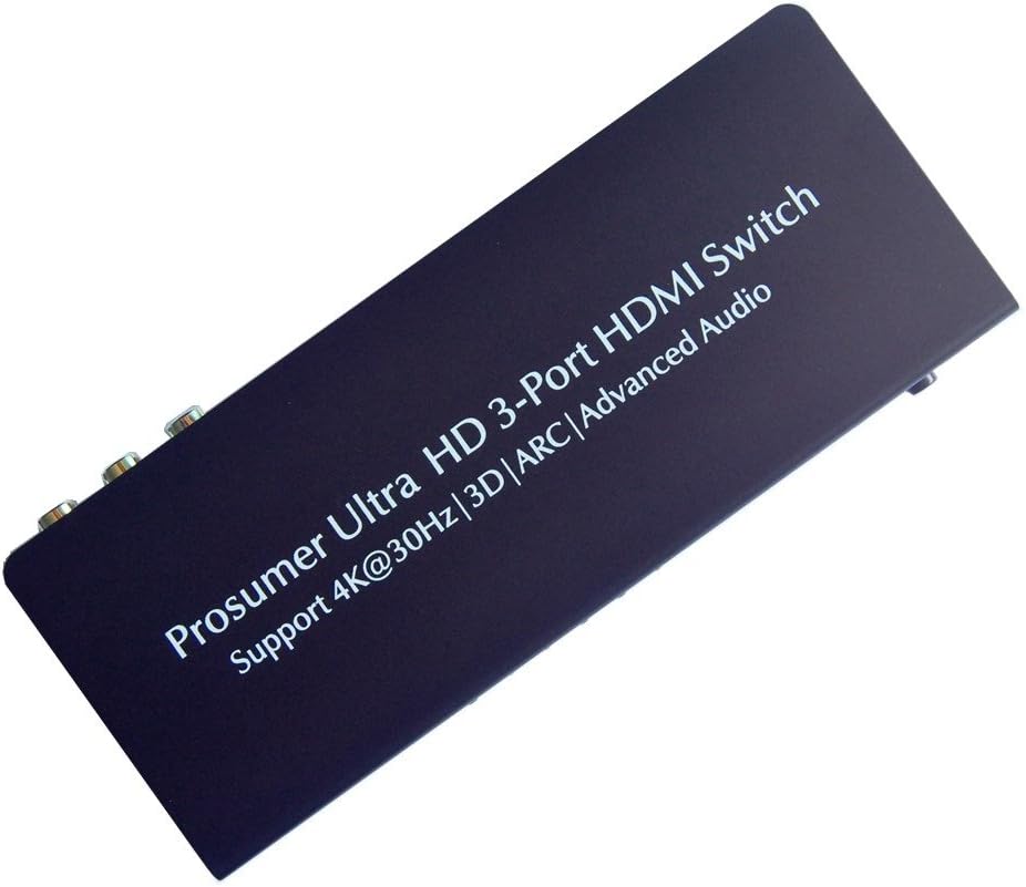 HUIERAV HDMI Switcher 3X1 with HDMI Audio Extractor | HDMI ARC Extractor | SPDIF/Coaxial L/R Audio Output | 4Kx2K/30Hz/1080P/3D