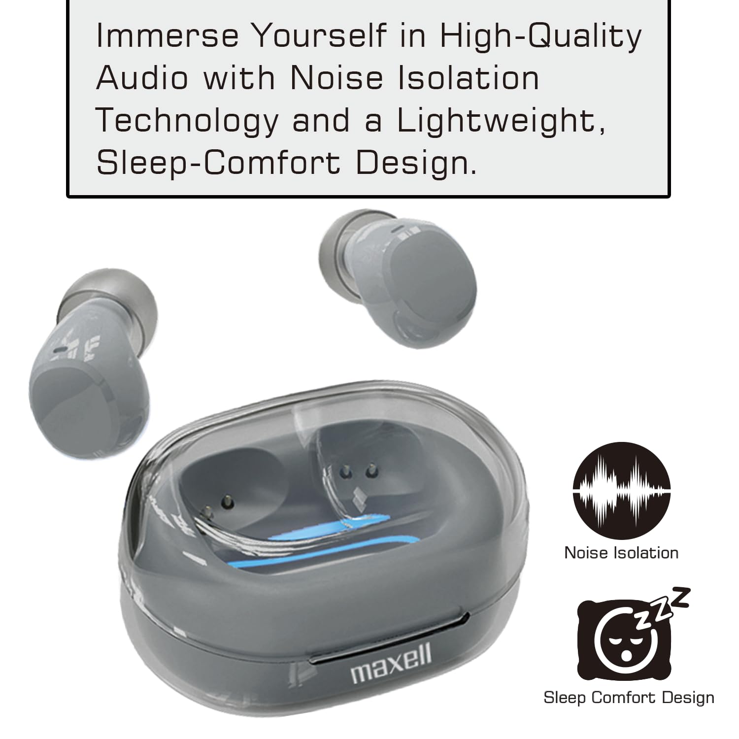 Maxell Auricolari wireless, design comfort per il sonno, 12 ore di autonomia