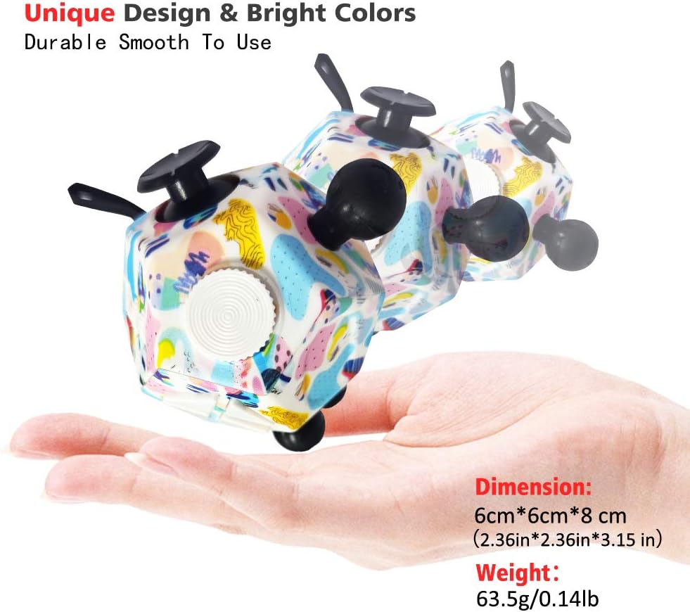 Fidget Cube With 12 Sides, Original Figet Cube Adult Infinity Fidget Cube Toy Anti Stress Cube Toy for all Ages with ADHD ADD - Image 3