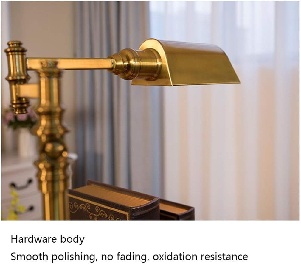LED Desk Lamp Antique Copper Table Lamp Study Desk Eye Protection LED Lamp Living Room Table Desk Lamp - H 19.7 Inches, Brass Finish Table Lamp Reading Lamp,