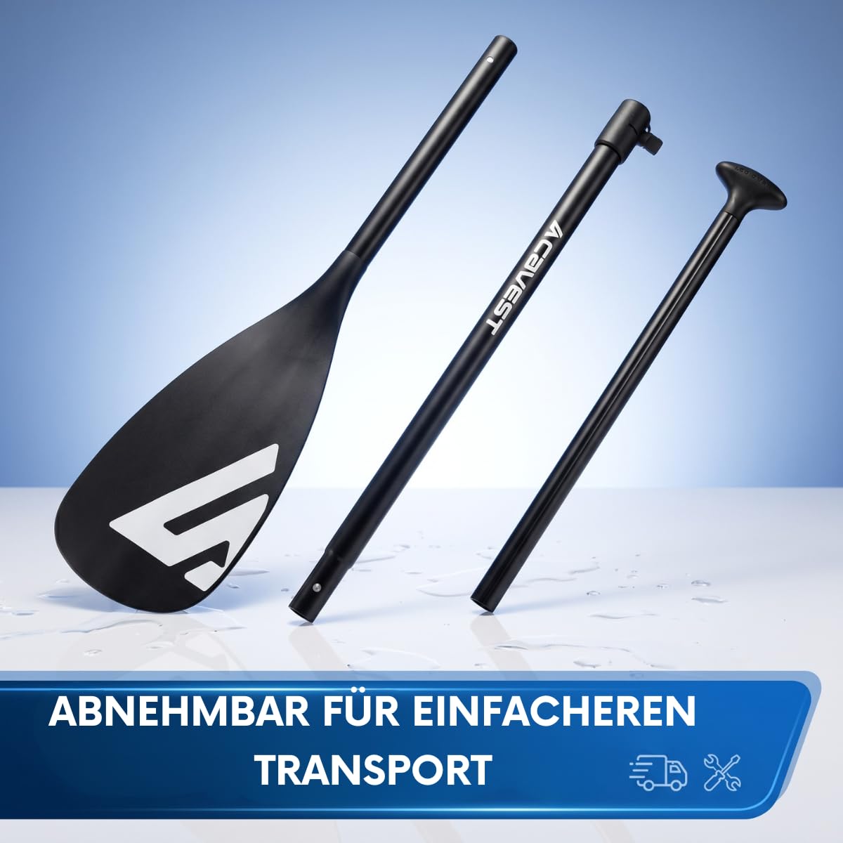 cavest Paddle Surf Teleskop-Paddel, verstellbar, leicht, abnehmbar, 3 Stück