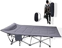 Vista 1 de KAKO Catre plegable para campamento, cama portátil resistente de 600 libras para adultos, camas de campamento con bolsa de transporte, color gris