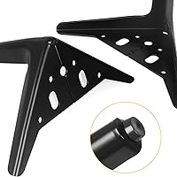 Vista 3 de Patas de muebles negras de 6 pulgadas de metal resistente para sofá, sofá, tocador, banco, gabinete, juego de 4