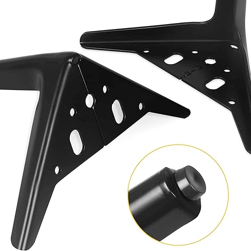 Miniatura 3 de Patas de muebles negras de 6 pulgadas de metal resistente para sofá, sofá, tocador, banco, gabinete, juego de 4