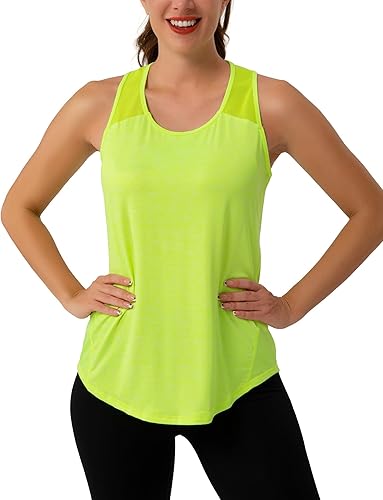 Miniatura 2 de Aeuui Camisetas de entrenamiento para mujer, sin mangas, con espalda cruzada, de malla, para yoga, atletismo, correr, gimnasio, ropa para mujer