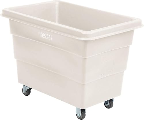 Global Industrial 8 Bushel caja de plástico a granel camión, base de montaje directo, blanco, 33-310"L x 24-35"W x 27-25"H