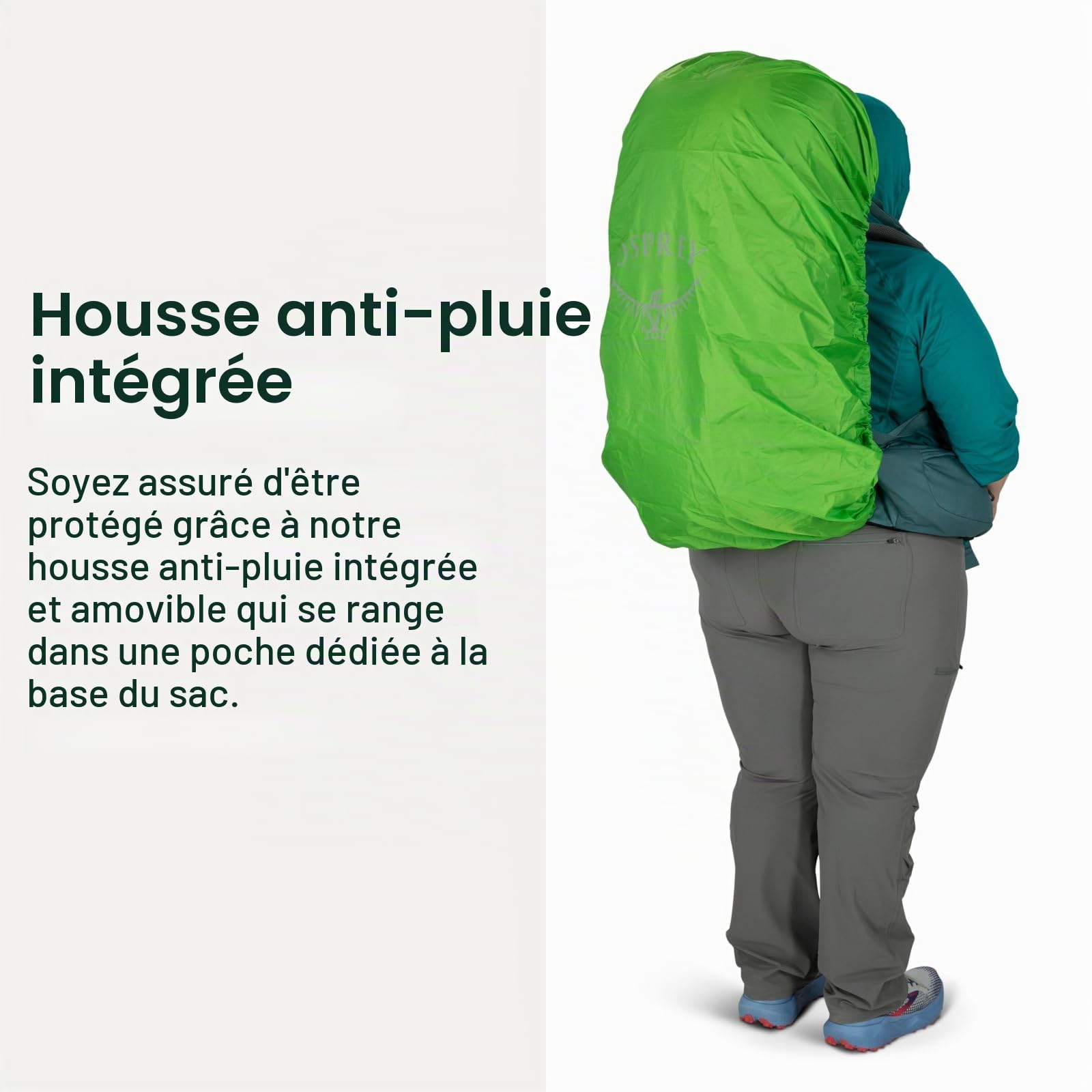 Osprey Renn Sac de trekking femme, 65L, Cascade Blue/Melon Orange