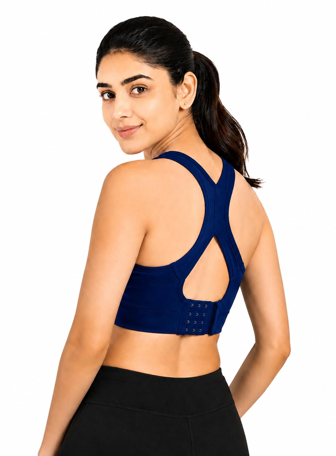 Women's Seamless Sports Bra | Cotton Blend | Racerback | Removable Pads | Lightweight Everyday Comfort | Cross Back Strap Support |-image-6