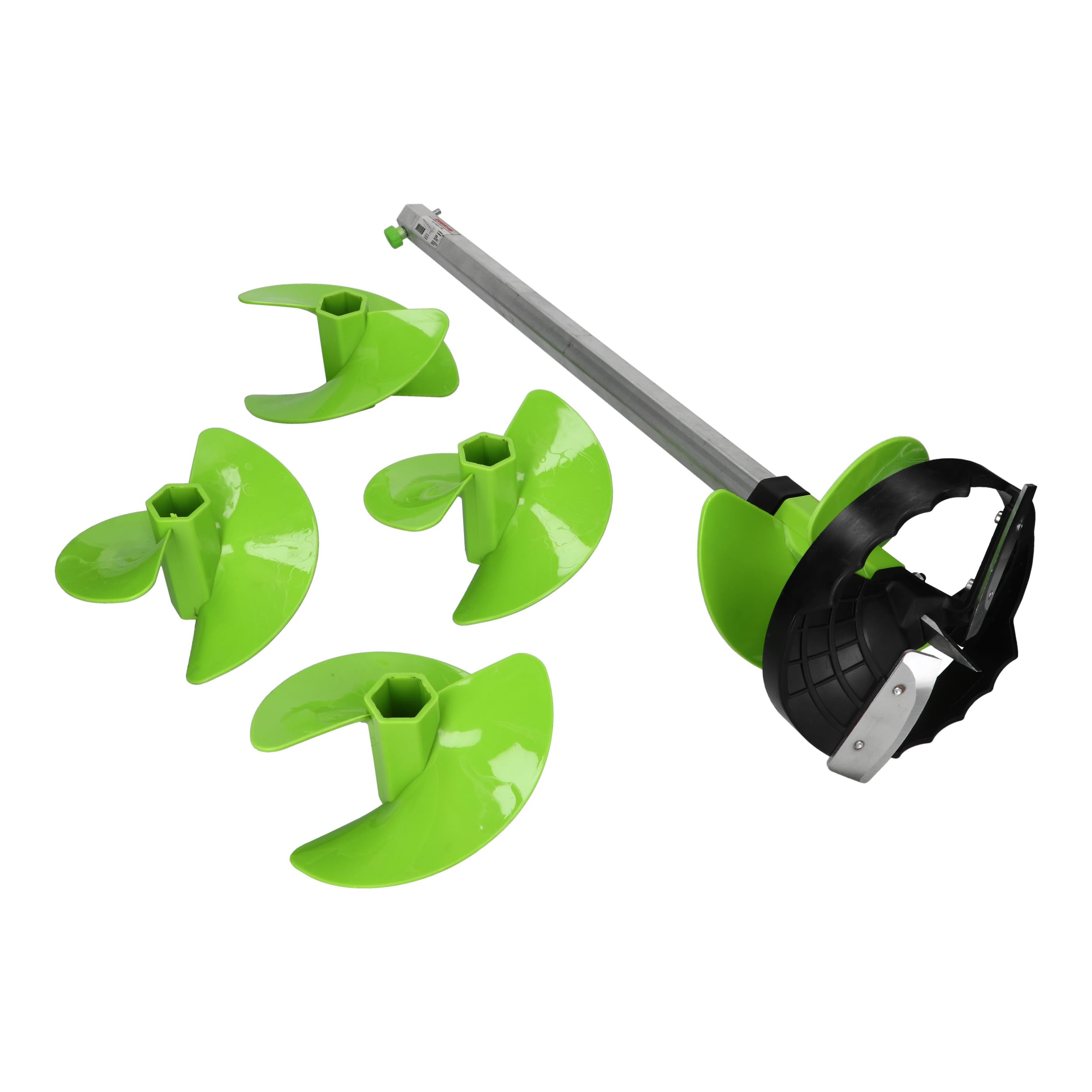 WERHE Eisbohrer – 200 × 800 mm – schnelles Bohren für Eisangeln – Hartmetallklingen, HEX-Adapter 10 mm, Klingenschutz – leichte Konstruktion aus Nylon und Aluminium