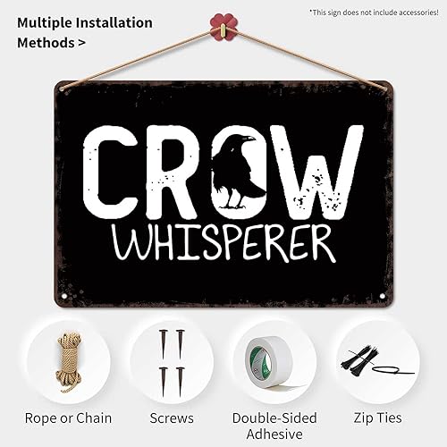 Miniatura 3 de Letreros de metal vintage, cuervo, susurrador, cuervo, pájaro, divertido, cartel de hojalata, arte de pared para el hogar, habitación, oficina,