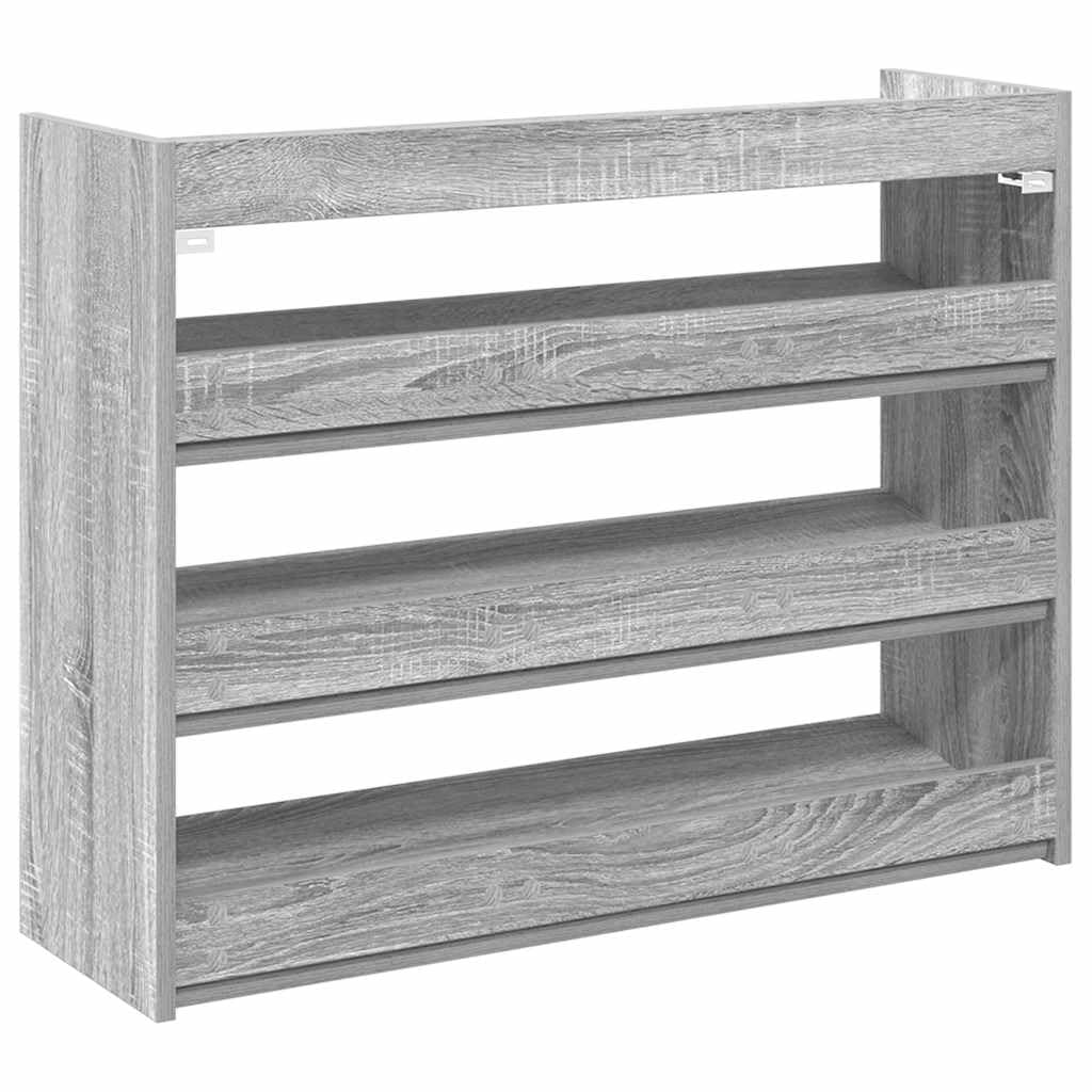 Regał na buty Sonoma z materiału drewnopochodnego, 80 x 25 x 62 cm, wąska szafka na buty z dużą ilością miejsca do przechowywania i górną półką, do korytarza, przedpokoju, sypialni, zajmuje