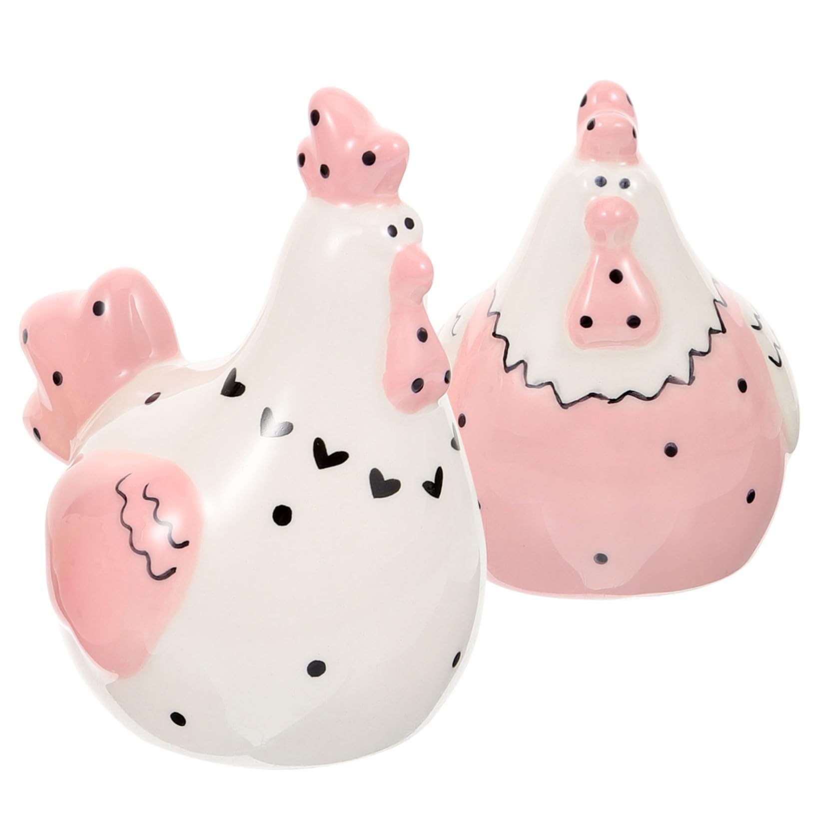 2pcs Easter Tableware Ceramic Candy Jar Ceramic Seasoning Shakers Cermaic Salt and Pepper Shaker Ceramic Food Storage Jar Seasoning Jars Rooster Butter Dish Pink Ceramics