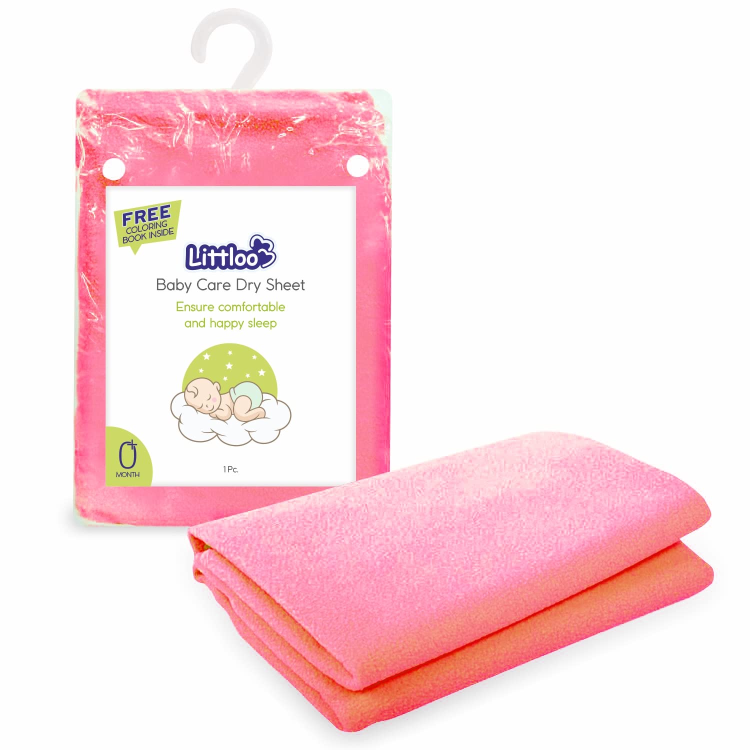 Littloo Baby Care Dry Sheet| Waterproof| Comfortable and Soft Material| Prevents Bedsheet Spoilage| for Relaxed and Wet-free Baby Sleep|Super- Absorbent (Pink)