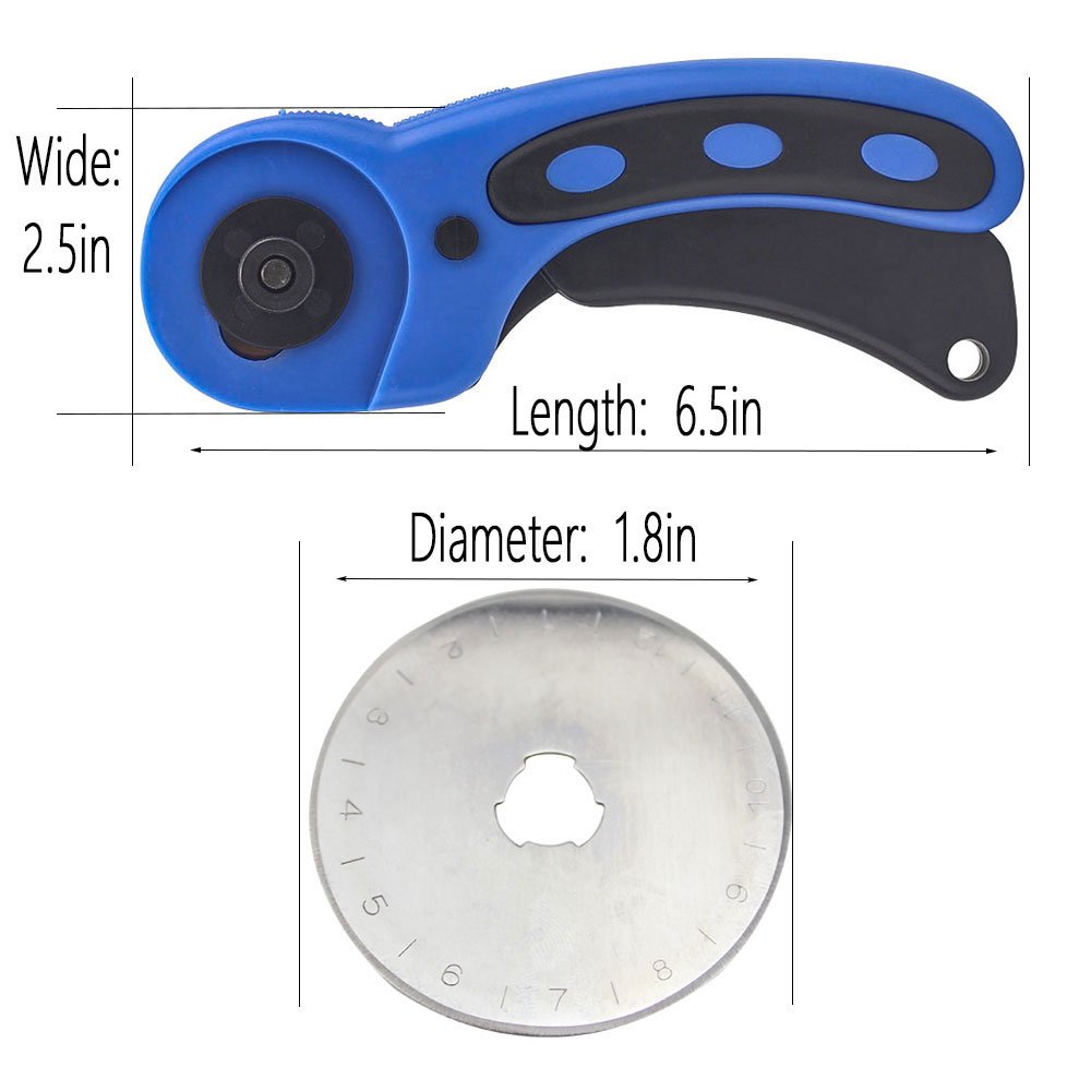45mm Rotary Cutter Set for Sewing Fabric Leather Quilting Tools with 5