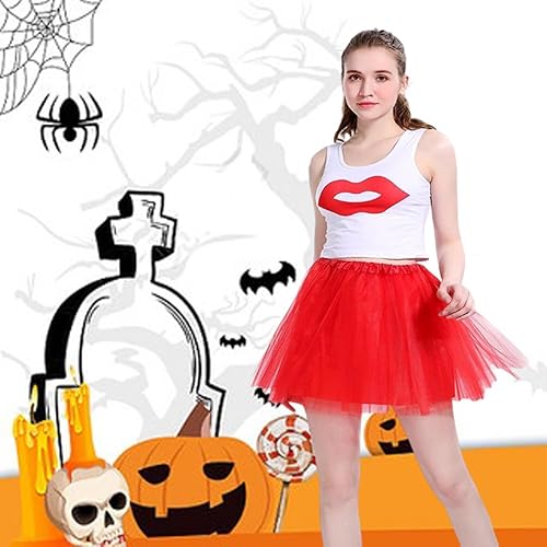 Miniatura 6 de Tutús para mujer, faldas tutú para adultos, 4 capas, clásicas, elásticas, tul, faldas tutú para fiesta, festival, correr