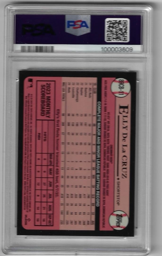 Elly De La Cruz PSA Graded Gem Mint 10 Topps Chrome 1989 Topps Design 35th Anniversary Rookie Card Special Insert Collectible Baseball Card - 2024 Topps Chrome Baseball #89CB-11 (Reds)
