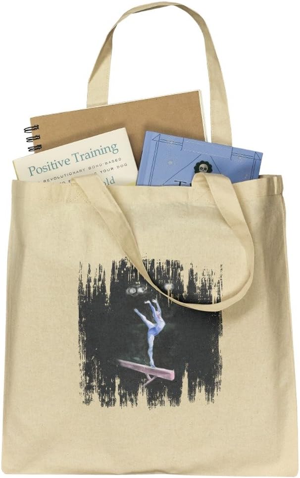 Female Gymnast on Vault Pommel Horse Gymnastics Grocery Travel Reusable Tote Bag: Home & Kitchen