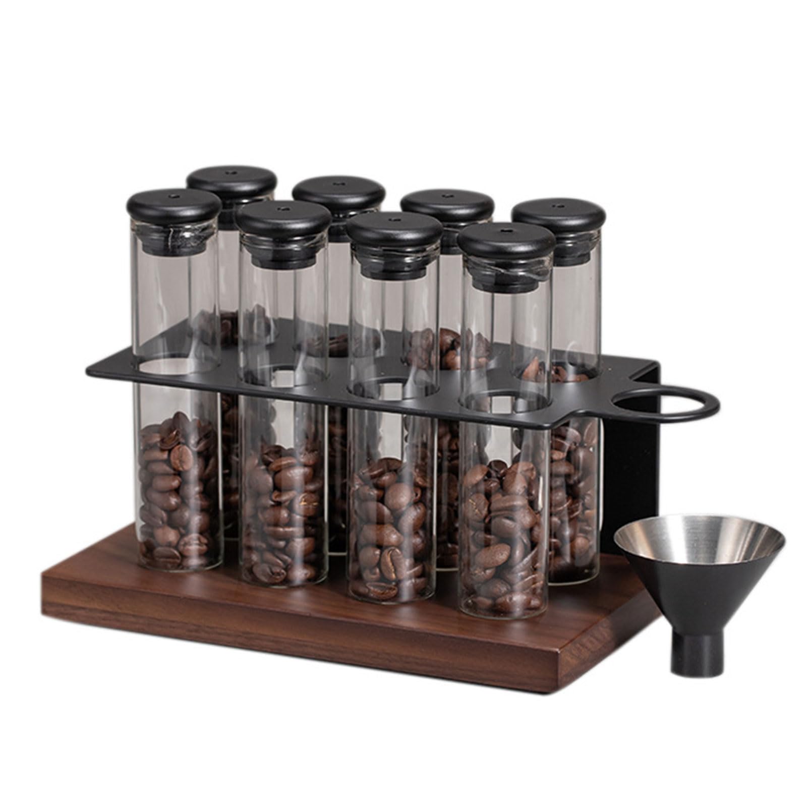 Msioytog Wood Glass Coffee Canister Featuring Anti Oxidation Vent Technology and Portable Kitchen Storage Designs Wood Coffee Canister