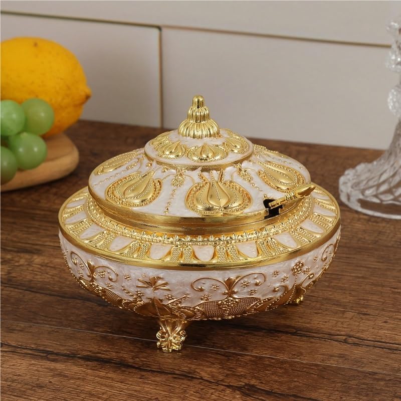Alloy Seasoning Container with Lid Spoon Suitable for Home Use in Living Room or Kitchen