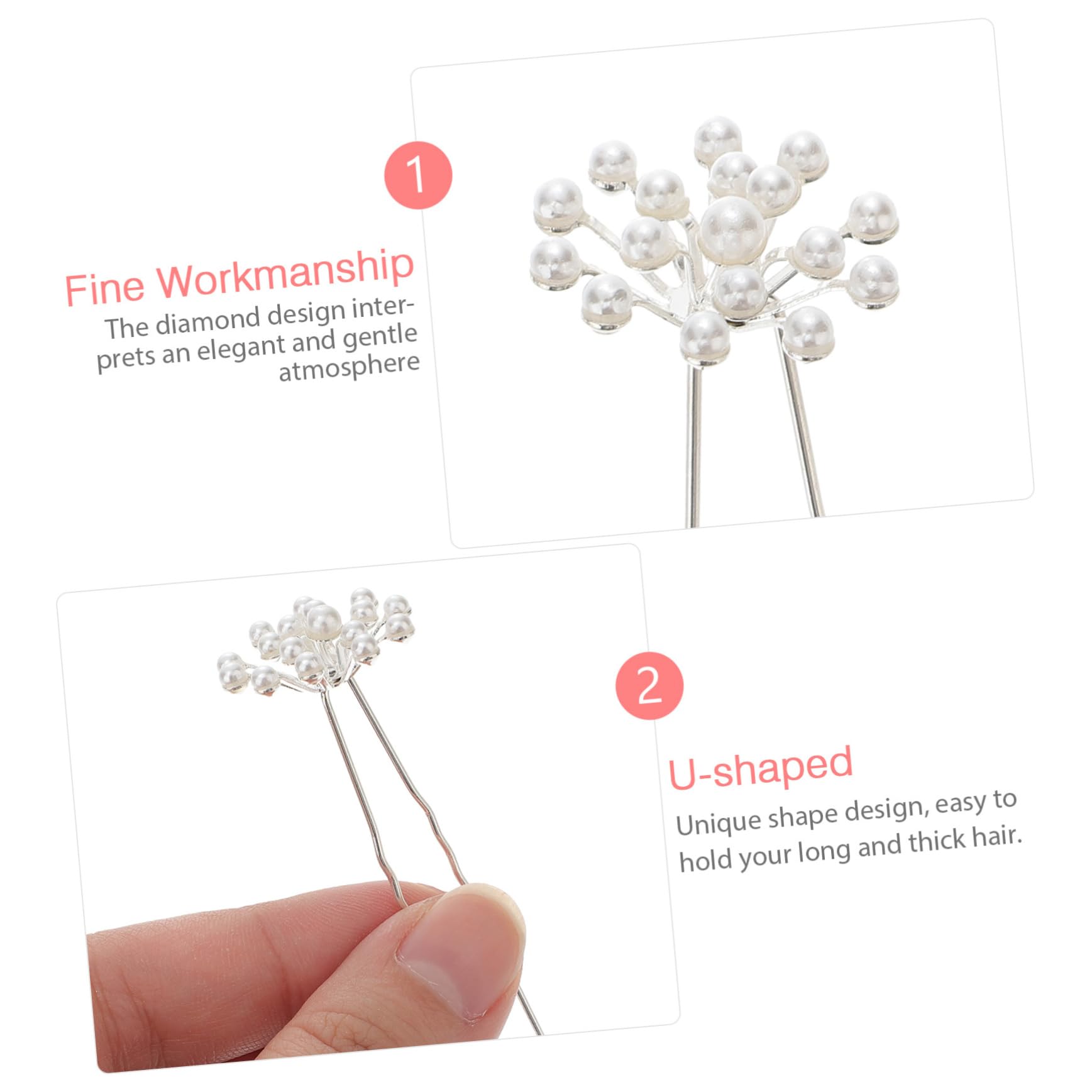 minkissy 80pezzi Fermagli Da Sposa Perle Da u Shape Con Design Gypsophila Per Nozze e Occasioni Speciali Accessori Eleganti Per Donne e Ragazze