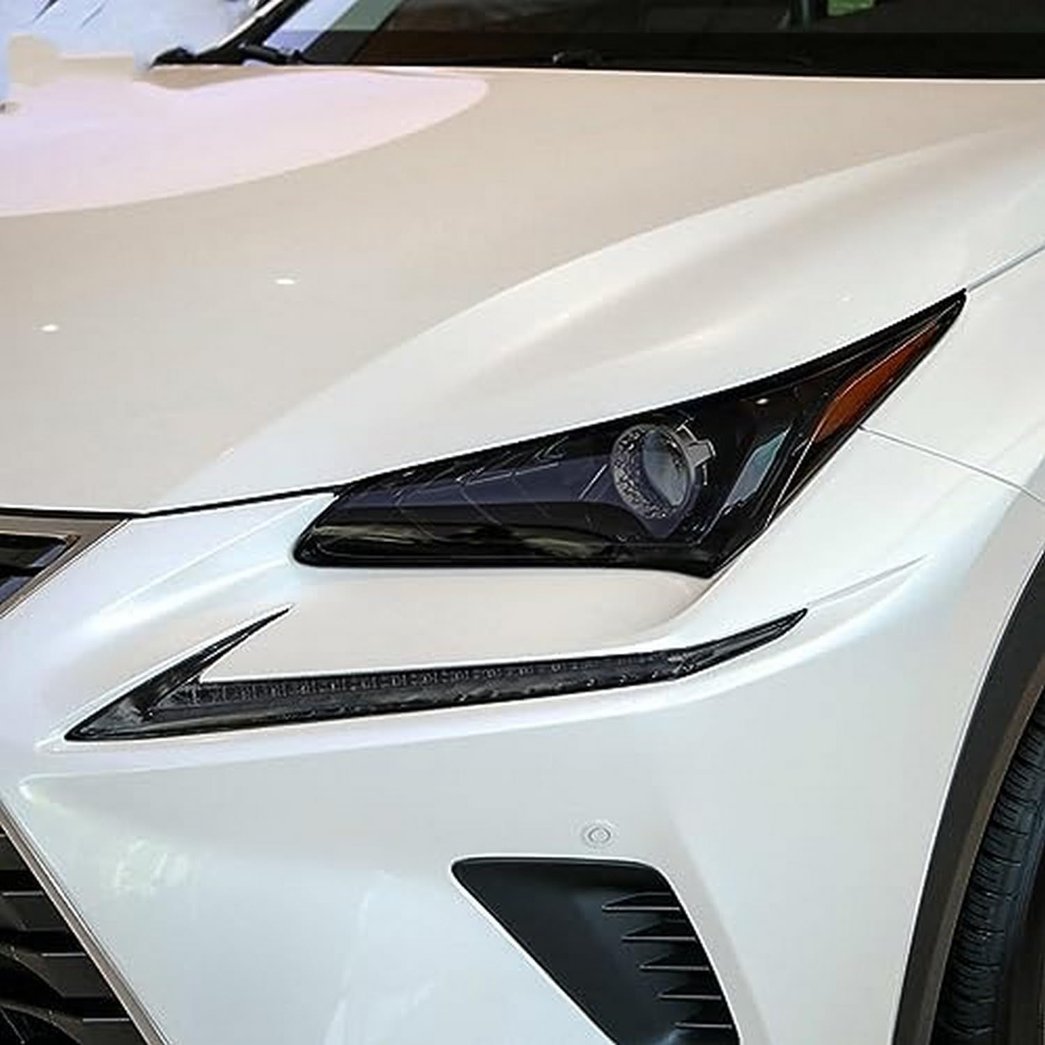 SamLng Car Front Light Film for Lexus NX NX300h NX200t Facelift 2019-2024 Car Headlight Protective Film Front Light Transparent Black TPU Sticker