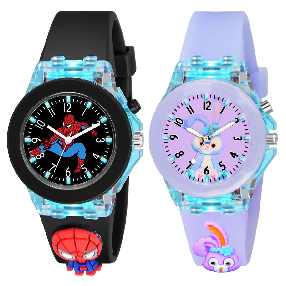 ON TIME OCTUS Kids Analouge Multi-Color Light Cute 3D Cartoon Character Boys and Girls Watch (Multicolour Dial & Black and Purple Colored Strap,Pack of 2) (B0CYCLMXCB) Amazon Price History, Amazon Price Tracker