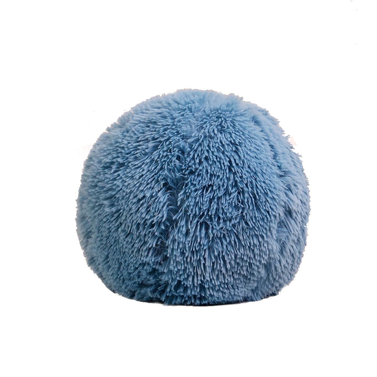 Plush Ball Throw Pillow 12in Blue Round Ball Pillow Furry Spherical Circle Shaped Pillow for Bed Sofa Couch Chair Decorations (Blue)
