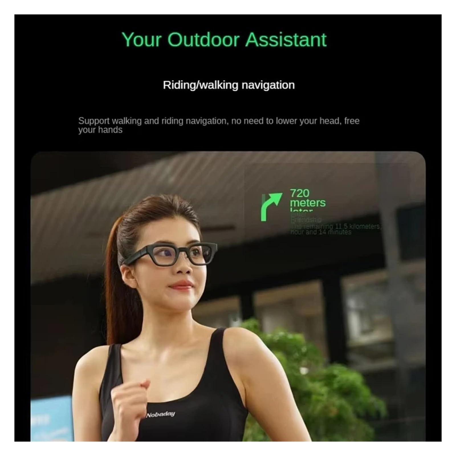 Compatible con Las Gafas Inteligentes de Realidad Aumentada INMO Go. Gafas con Asistente de IA inalámbrico for música, Llamadas, traducción, teleprompter, navegación y Audio Bluetooth.(Go)