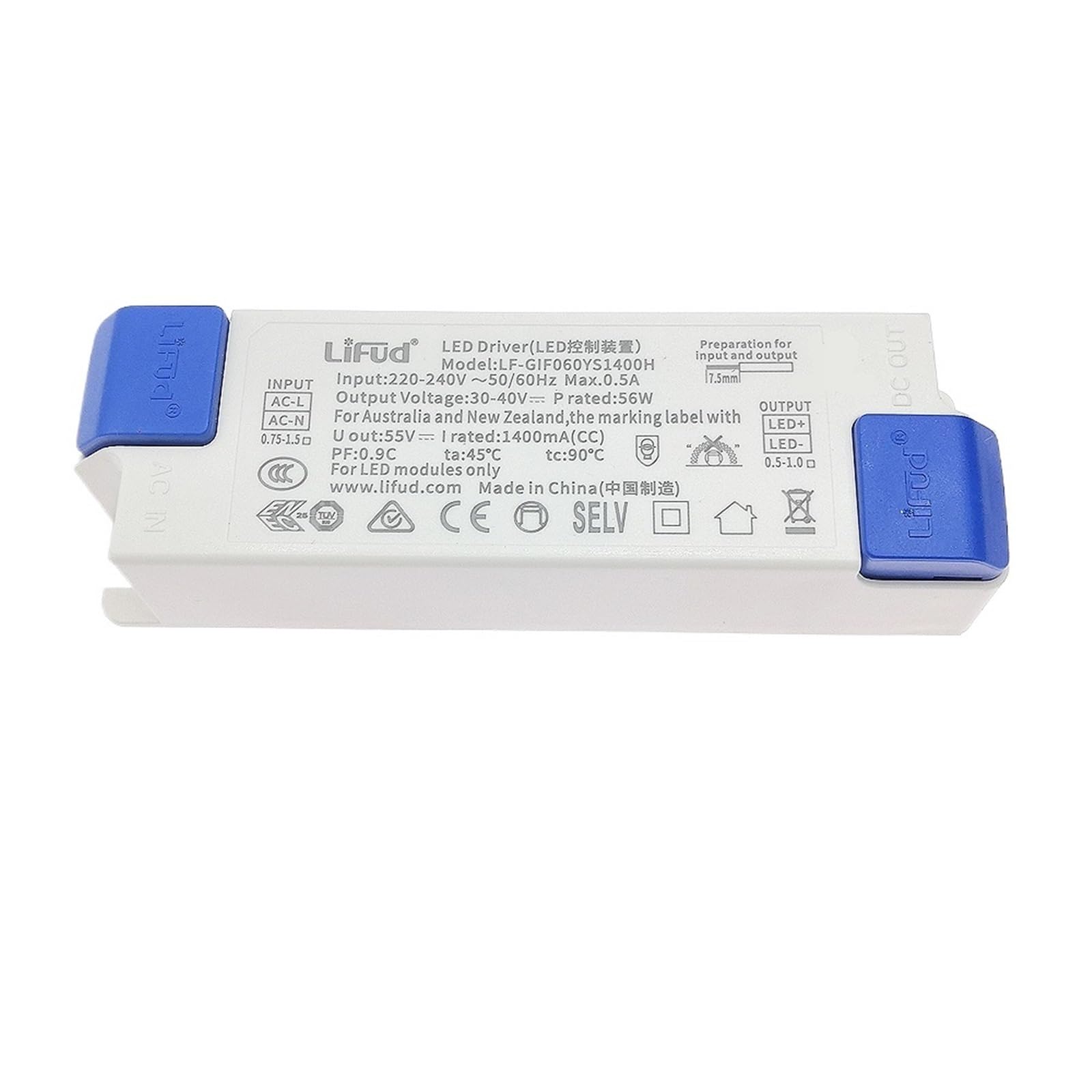 FCARUMIQP 1PCS LED Driver DC30-40V 1400mA 1500mA LF-GIF060YS Series No Flicker High PF 0.9 Power Supply for Modules