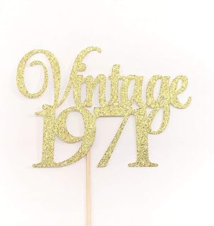 Atelier Elegance Vintage 1971 Cake Topper, 50th Birthday Cake Topper, 50th Anniversary Topper, 50