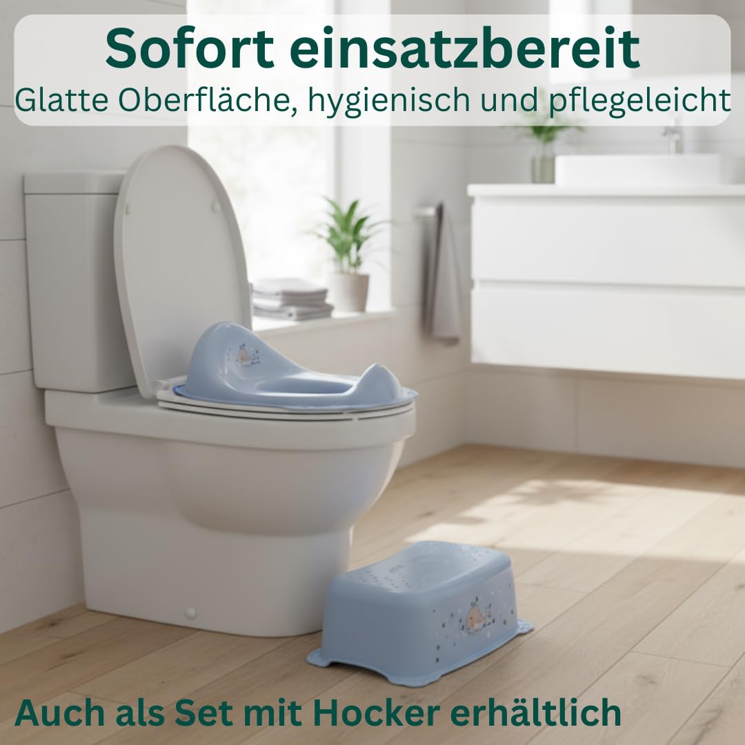 Toilettensitz Kinder Klositz Aufsatz rutschsicher & ergonomisch blau - Toilettenaufsatz Kinder WC Sitz für komfortables sicheres Toilettentraining - Kindertoilettensitzaufsatz ab 2 Jahre