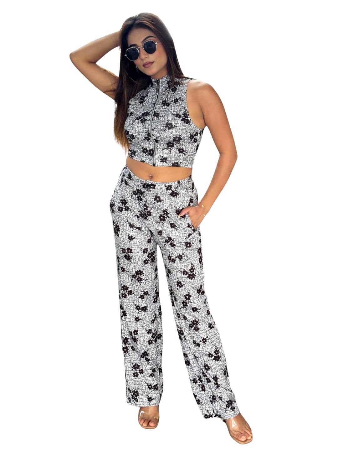 tandul Women's Printed Multicolor Polyester Co-ord Set Regular No Sleeves Co-ord Set For Womens Soft & Breathable & Comfortable Outfits for Office, Casual, Festive & Party (11633)-picture-57