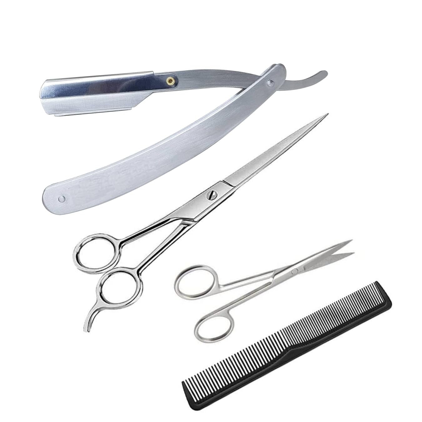Doberyl Professional Salon Barber Hair Cutting Scissors Men Beard and Mustache Styling Trimming Scissor (Combo of 4)