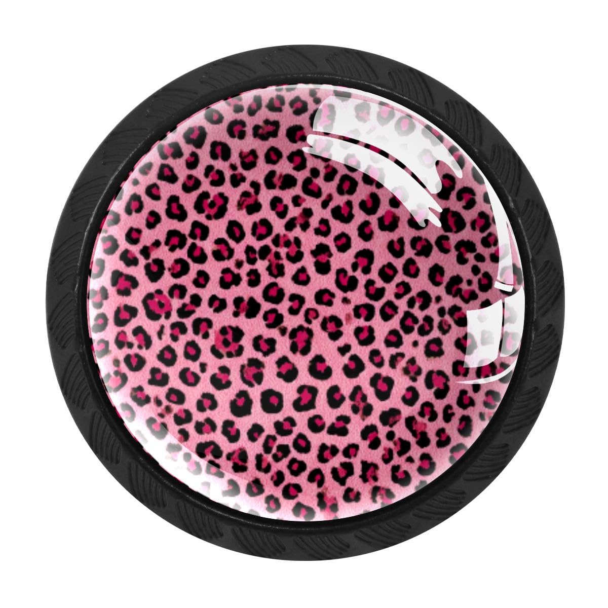 Heoeh Multi 2 4 Pcs Kitchen Cabinet Knobs, Pink Leopard Drawer Knobs Dresser Handles