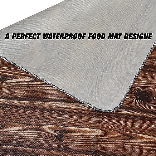 Image of Kuber Industries Food Mat | Wooden Texture Bed Server | Laminated Bed Protector | Bed Server for Bedsheet | 36 Inch | Dark Brown