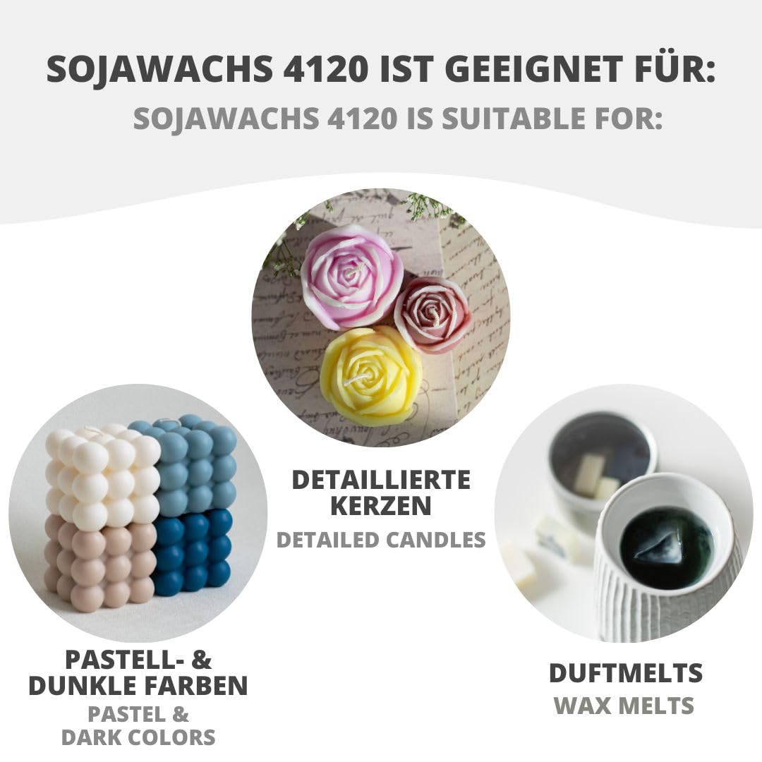Sojawachs Kerasoy 4120 für Stumpenkerzen 5kg Kerzenwachs zu gießen