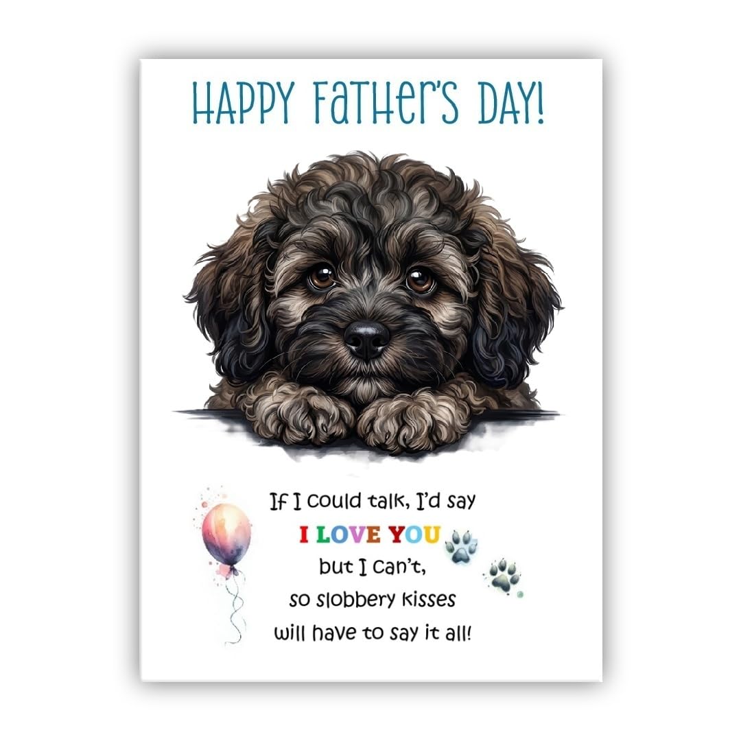 Father’s Day Card From the Dog. Multiple Breeds Available. Cute Fathers Day Pet Card (• Schnoodle Sable)