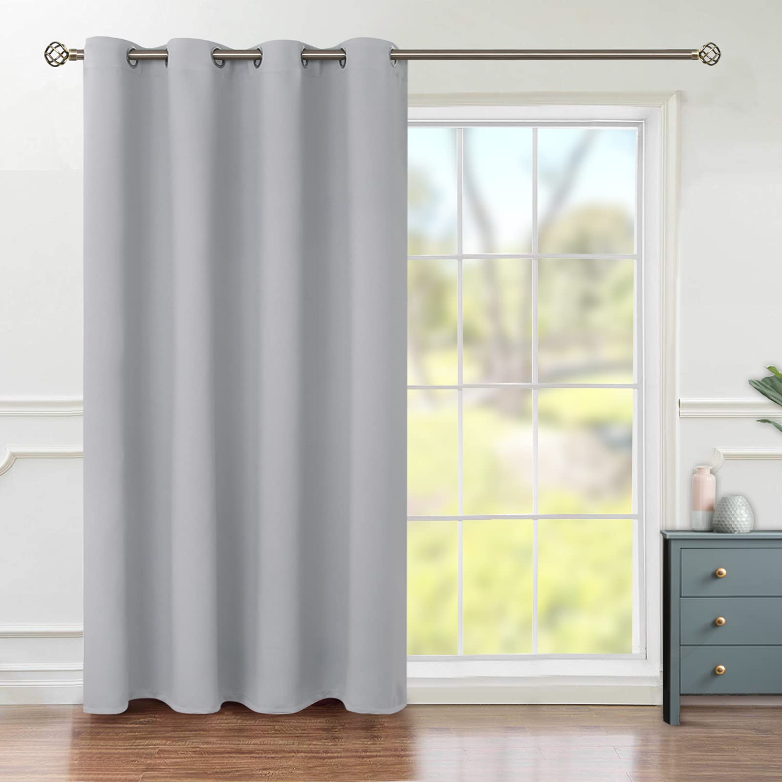 BGment Fashion Doorway Curtain 52 X 84 Inches, Blackout Curtains Room Darkening Privacy Room Divider Curtain for Bedroom Closet Door, 1 Panel, Light Grey, 84 Length X Wide 52