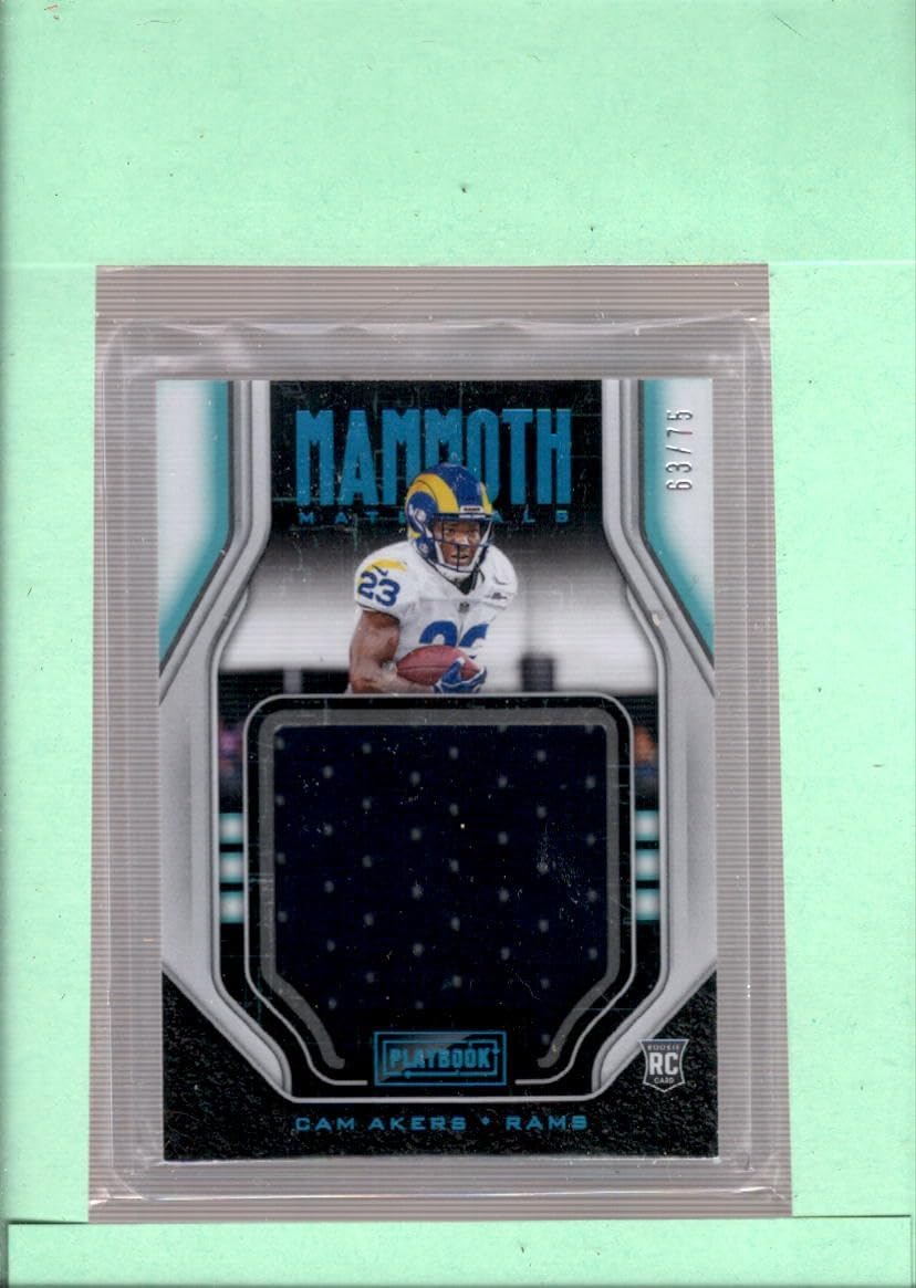 2020 Panini Playbook Mammoth Material Platinum #24 Cam Akers MINT MEM SER/75 Los Angeles Rams Football