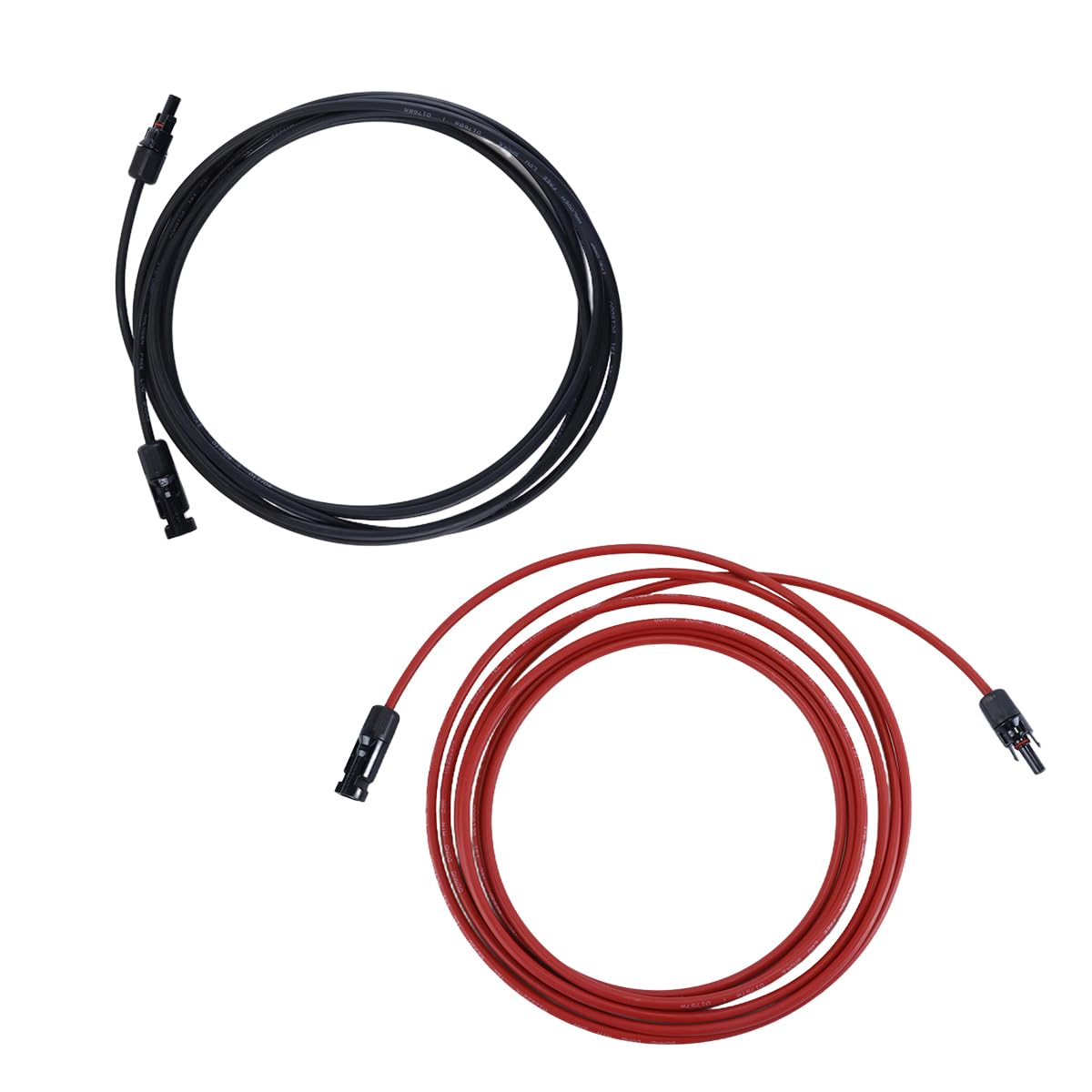 Cables De Extensión Solar (2 Unidades, 5 M, 6 Mm²), Ambos Extremos, Negro/rojo, Para Paneles Solares, Autocaravanas, Barcos Y Sistemas Aislados.