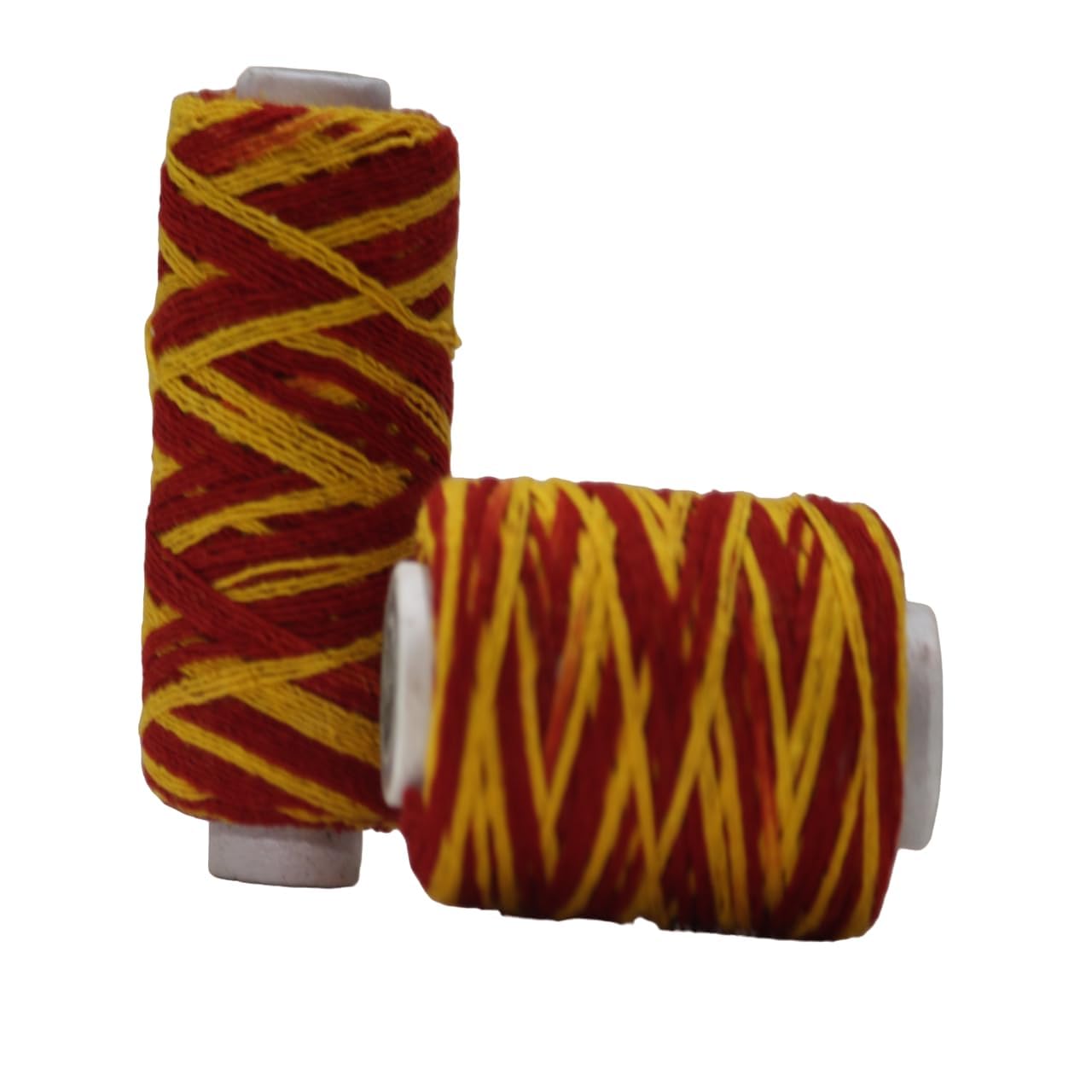 Kalawa Raksha Sutra Dhaga 100% Cotton Saced Thread Mota Dhaga Moli Thred || Klawa for Pooja Mauli Red and Yellow Sacred Dhaga Puja Kalwa for Hand (Pack of 2 Pieces) || Made in India sk1-image-45