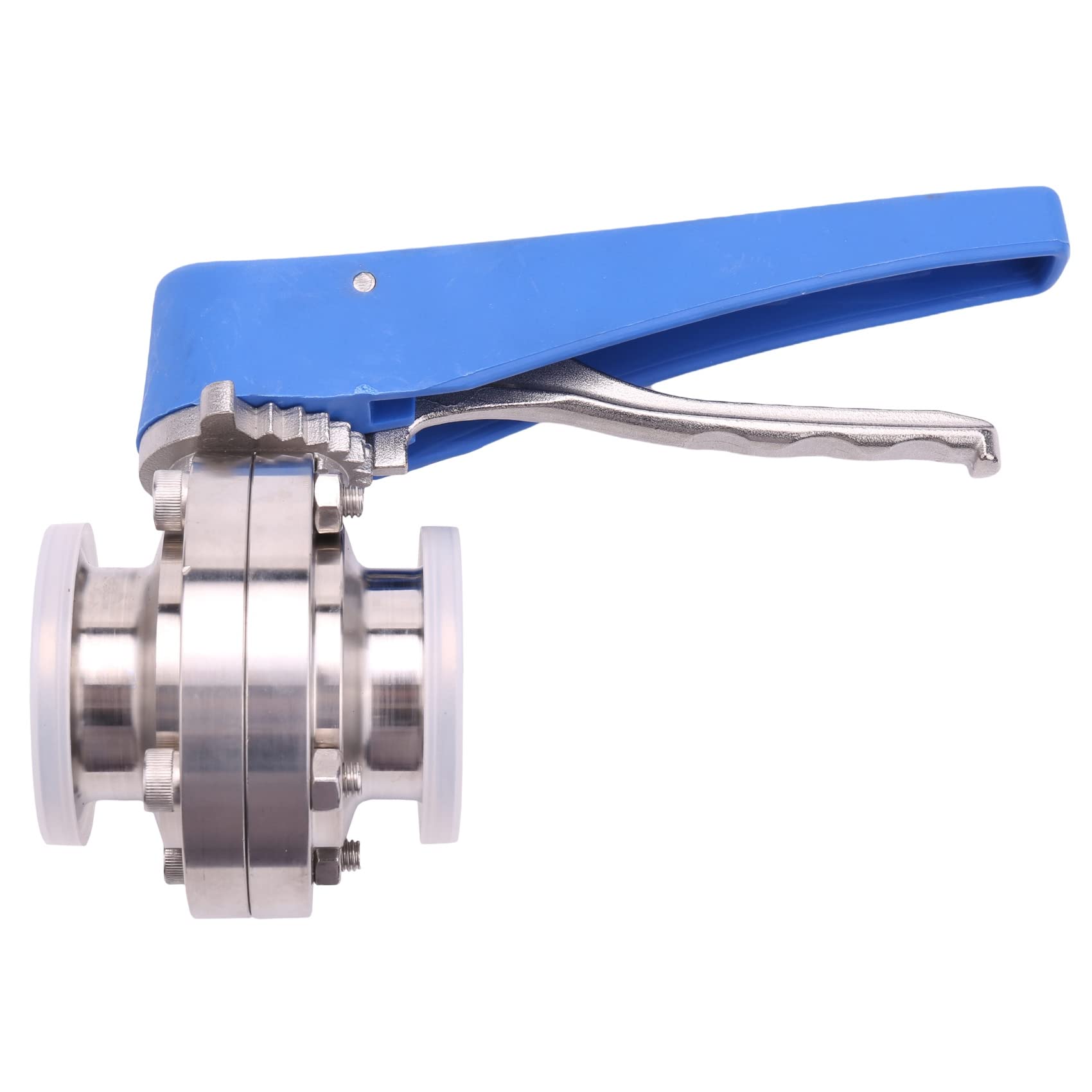 Aisuoka 1-1/2 Inch 38Mm Ss304 Stainless Steel Sanitary 1.5 Inch Tri Clamp Butterfly Valve Squeeze Trigger For Homebrew Dairy Product