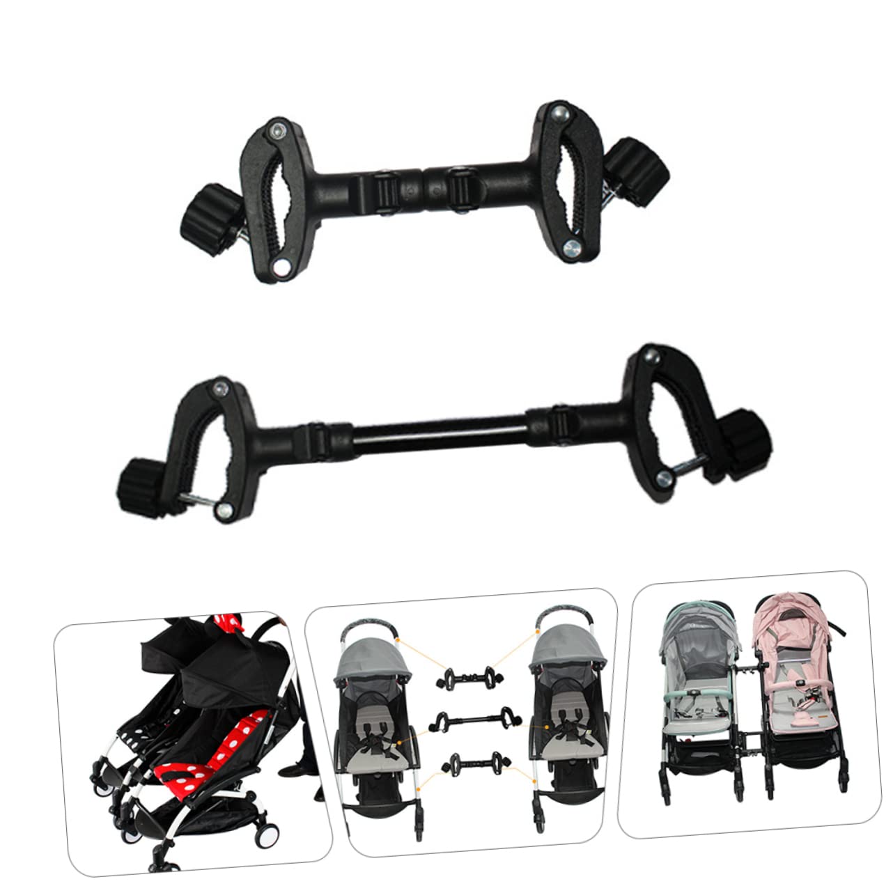Toyvian 3Pcs Twin Stroller Connector Adjustable and Lightweight Pram Connectors for Easy Twin Transport Durable Design for Families with Two