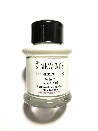 De Atramentis White Fountain Pen Ink, 45 mL Glass Bottle