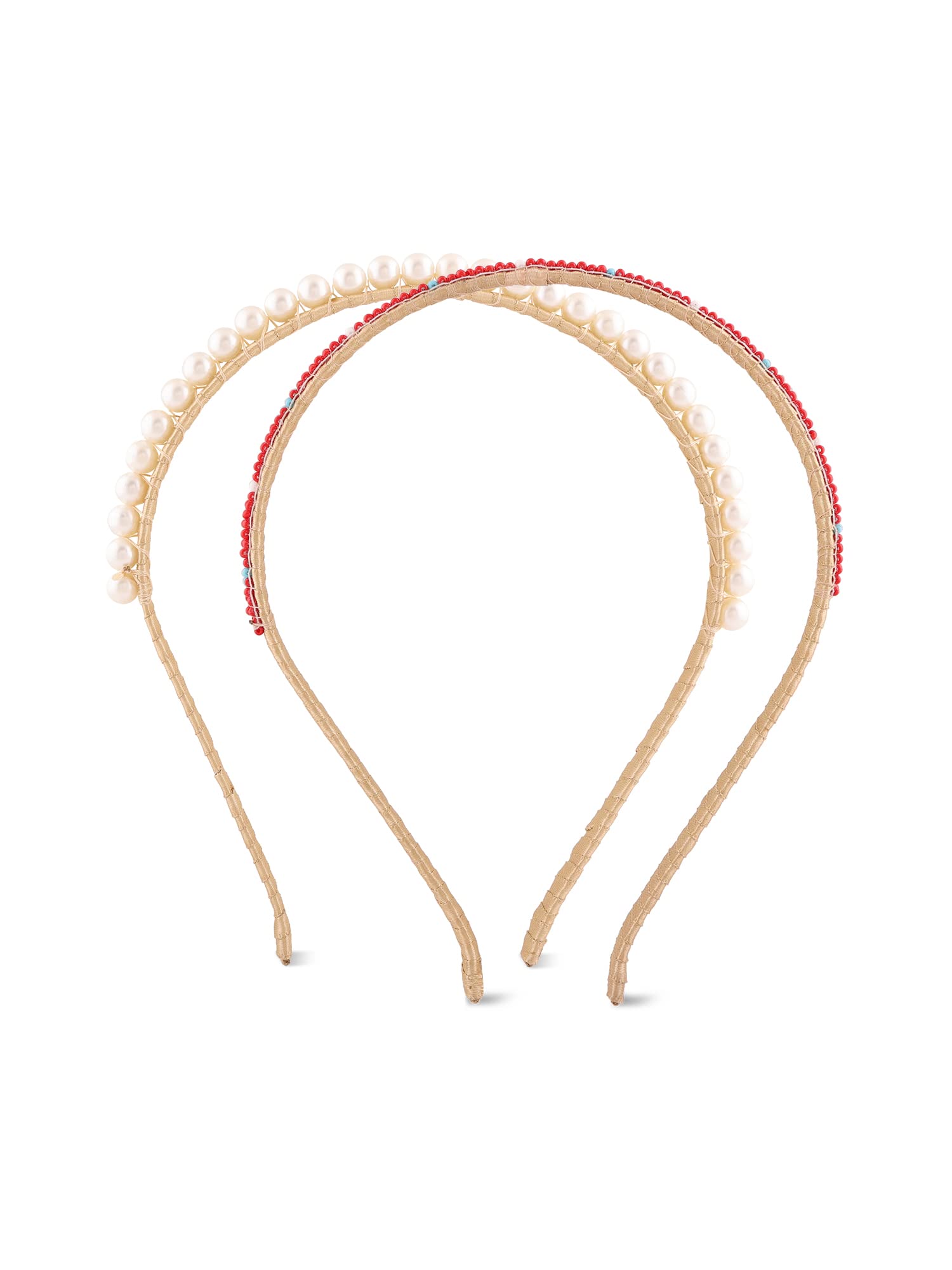 Set of 2 Contemporary Beads HairBands for Women