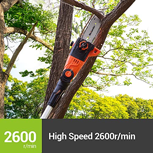 Maxlander 8 Inch Cordless Pole Saw, 20V Power Pole Chainsaw For Tree Trimming, Telescoping Electric Tool-Free Installation, Adjustable Head Pole Saw With 2.0Ah Battery & Fast Charger #TOP3