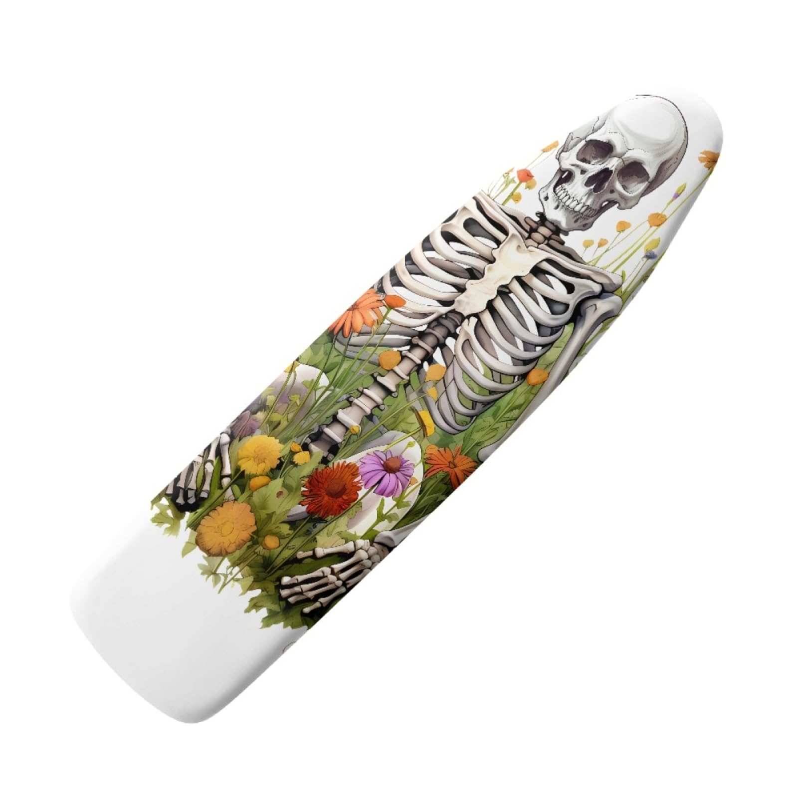 Dwetcxo White Skull Ironing Board Covers Iron Board Covers And Pad Thick Resist Scorching And Staining Thick Easy Fit Iron Cover Adjustable Elastic Rope Ironing Boards Cover 125X45cm