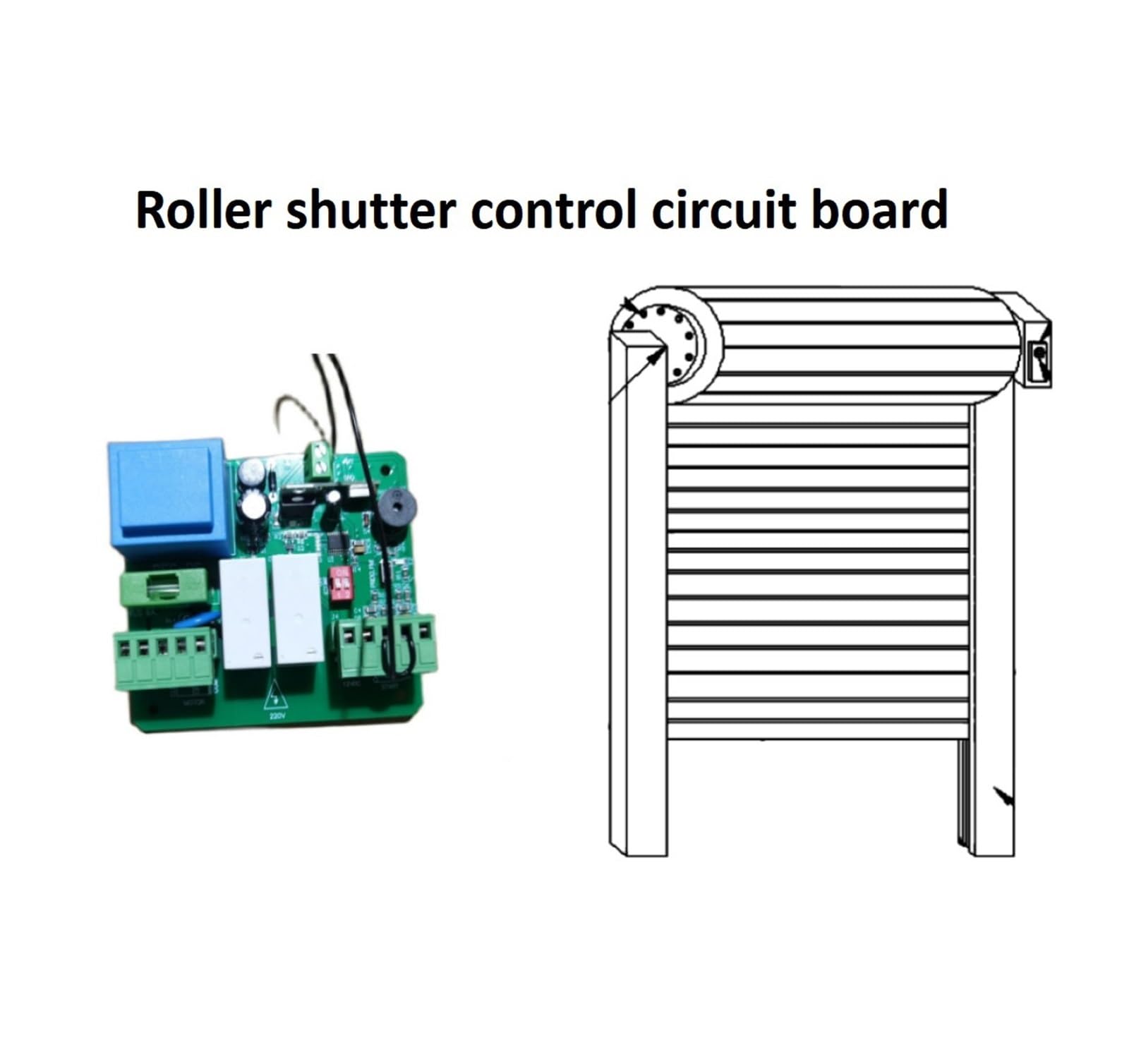 Kit de apertura de puerta automática Control de persiana enrollable 433 mhz Control remoto NC Velocidad del motor ajustable(PCB 2 remote)